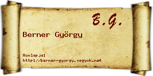 Berner György névjegykártya